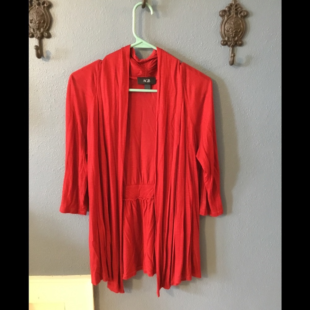 Red Cardigan 3/4 length sleeves